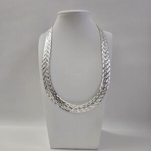 Elegant Sterling Silver 925 Braid Necklace
